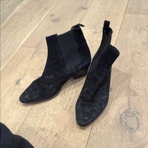 Maje Midnight Suede Ankle Boots